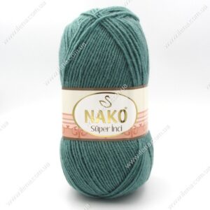 Пряжа Nako Super inci зеленая бирюза 4756