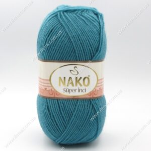 Пряжа Nako Super inci голубая бирюза 5498