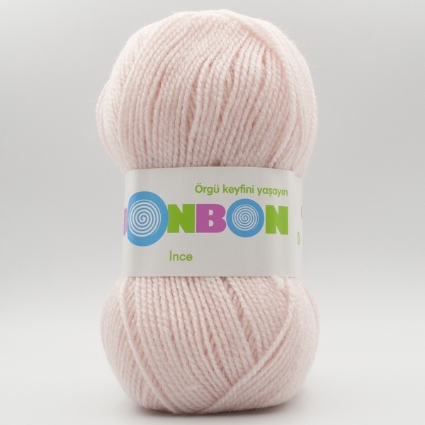 Пряжа Nako Bonbon Ince 98320 бледно-розовый