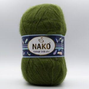 Пряжа Nako Mohair Delicate 6126 темно-зелений
