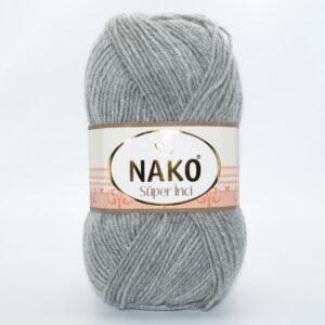 Пряжа Nako Super inci 195 світло-сірий