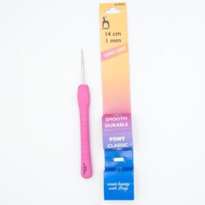 Крючок для вязания с эргономичной ручкой 1 мм 14 см Pony 39903