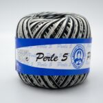 Пряжа Madame Tricote Perle 5 6216 чорно-білий