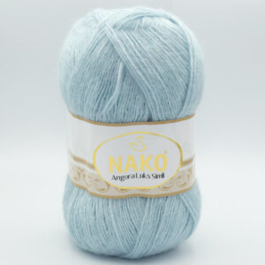 Пряжа Nako Angora Luks Simli 10471 м’ятно-сірий