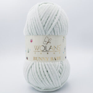 Пряжа плюшевая Wolans Bunny Baby 10003 светло-серый (мятный оттенок)