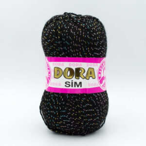 Пряжа Madame Tricote Dora 999 черный с люрексом