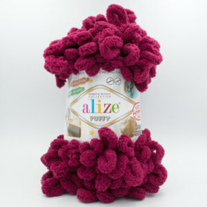 Пряжа Alize Puffy 107 вишневий бордо