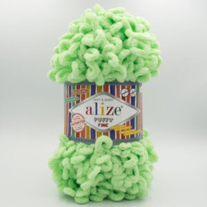 Пряжа Alize Puffy FINE 516 яркий салатовый