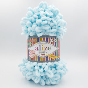 Пряжа Alize Puffy FINE 522 ніжна блакитна бірюза
