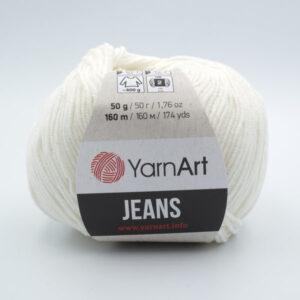 Пряжа YarnArt Jeans 01 молочно-білий
