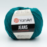 Пряжа YarnArt Jeans 63 темно-зеленая бирюза