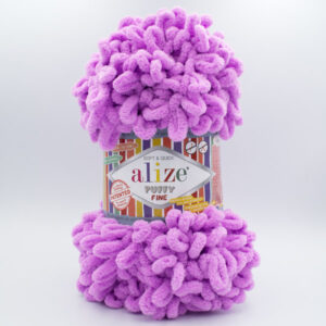 Пряжа Alize Puffy FINE 378 бузковий неон