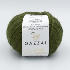 Пряжа Gazzal Baby Wool XL темно-оливковый 840XL