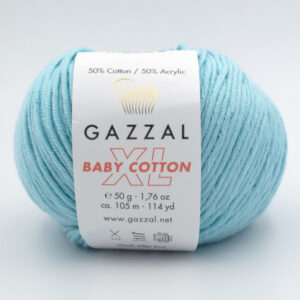 Пряжа Gazzal Baby Cotton XL ніжна бірюза 3451XL