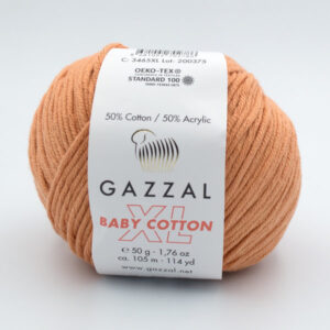 Пряжа Gazzal Baby Cotton XL карамельно-персиковый 3465XL