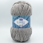 Пряжа плюшевая LaVita Yarn Velur 6001 бежево-серый
