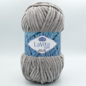 Пряжа плюшевая LaVita Yarn Velur 6001 бежево-серый
