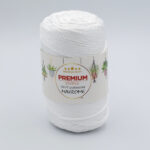 Premium Yarns Makrome Simli polyester білий з люрексом