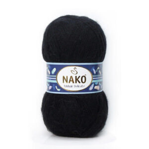 Пряжа Nako Mohair Delicate чёрный 6130 (217)