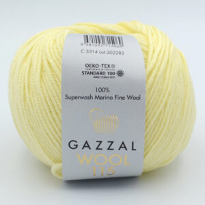 Пряжа Gazzal Wool 115 светло-желтый 3314