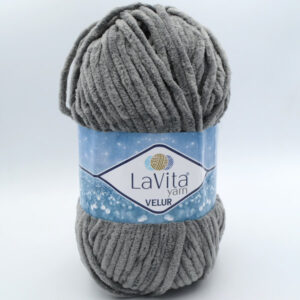 Пряжа плюшева LaVita Yarn Velur 6019 темно сірий