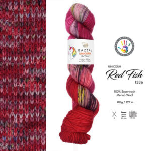 Пряжа Gazzal Unicorn Red Fish 1336