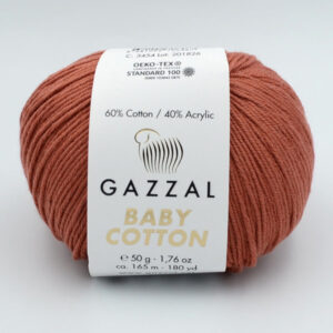 Пряжа Gazzal Baby Cotton 3454 терракотовый