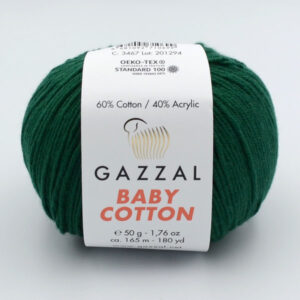 Пряжа Gazzal Baby Cotton 3467 темно зеленый