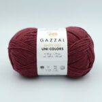 Пряжа Gazzal Happy Feet Uni Colors 3568 темна суха троянда