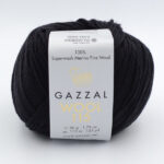 Пряжа Gazzal Wool 115 черный 3307
