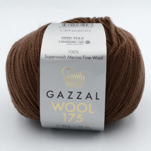 Пряжа Gazzal Wool 175 шоколад 309