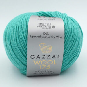Пряжа Gazzal Wool 175 бірюзовий 323