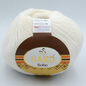 Пряжа Nako Boho 208 молочно-білий