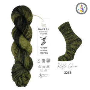 Пряжа Gazzal Happy Feet 3258 Rifle Green