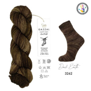 Пряжа Gazzal Happy Feet 3262 Dark Earth