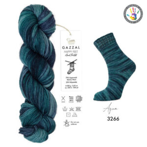 Пряжа Gazzal Happy Feet 3266 Aqua