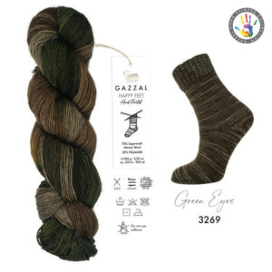 Пряжа Gazzal Happy Feet 3269 Green Eyes