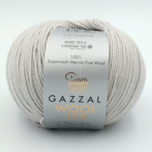 Пряжа Gazzal Wool 175 світло-сірий 301