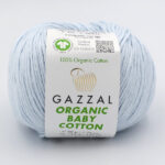 Пряжа Gazzal Organic Baby Cotton 417 бледно-голубой