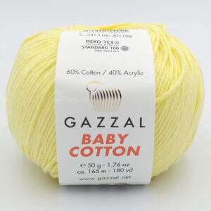 Пряжа Gazzal Baby Cotton 3413 нежно-жёлтый