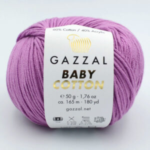 Пряжа Gazzal Baby Cotton 3414 сиреневый