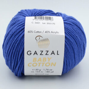 Пряжа Gazzal Baby Cotton 3421 синий