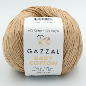 Пряжа Gazzal Baby Cotton 3424 бежевый