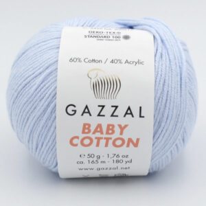 Пряжа Gazzal Baby Cotton 3429 светло-голубой