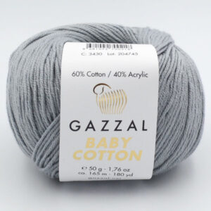 Пряжа Gazzal Baby Cotton 3430 серый