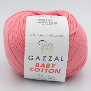 Пряжа Gazzal Baby Cotton 3435 коралловый