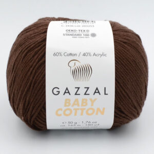 Пряжа Gazzal Baby Cotton 3436 шоколад