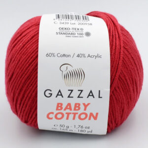 Пряжа Gazzal Baby Cotton 3439 темно-красный