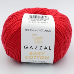 Пряжа Gazzal Baby Cotton 3443 красный