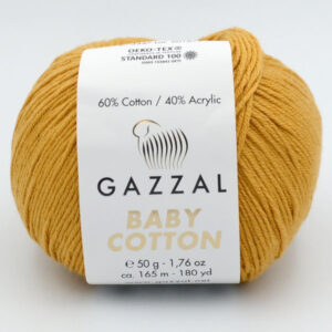 Пряжа Gazzal Baby Cotton 3447 горчичный